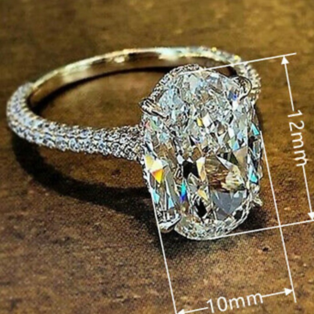 NEW 925 Sterling silver diamond stone ring - Picture 2 of 2